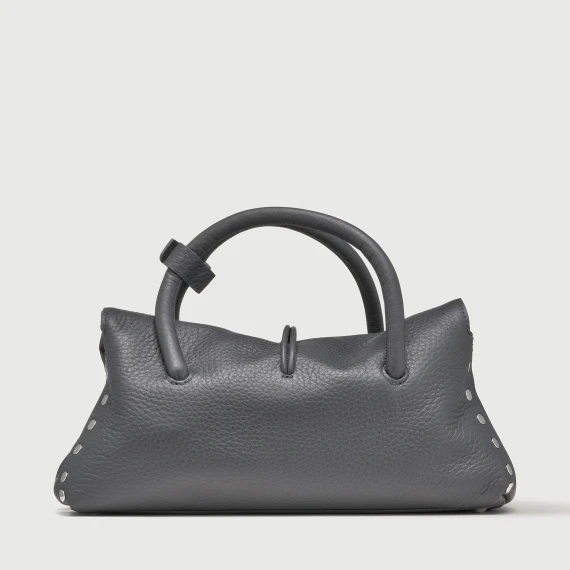 BORSA DOTTA® SMALL IN PELLE MARTELLATA GREY STROMBOLI