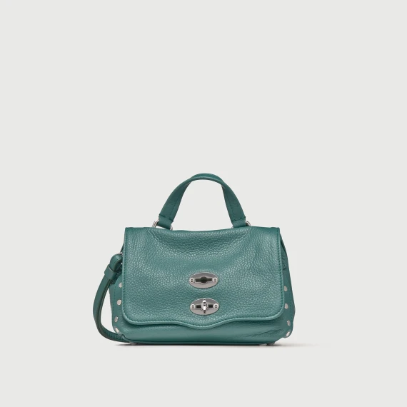 BORSA POSTINA® BABY IN PELLE MARTELLATA GREEN ACCA - Taglia UNI - Zanellato