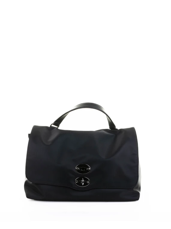 Borsa Postina Rimboccata Tokyo L nera in nylon