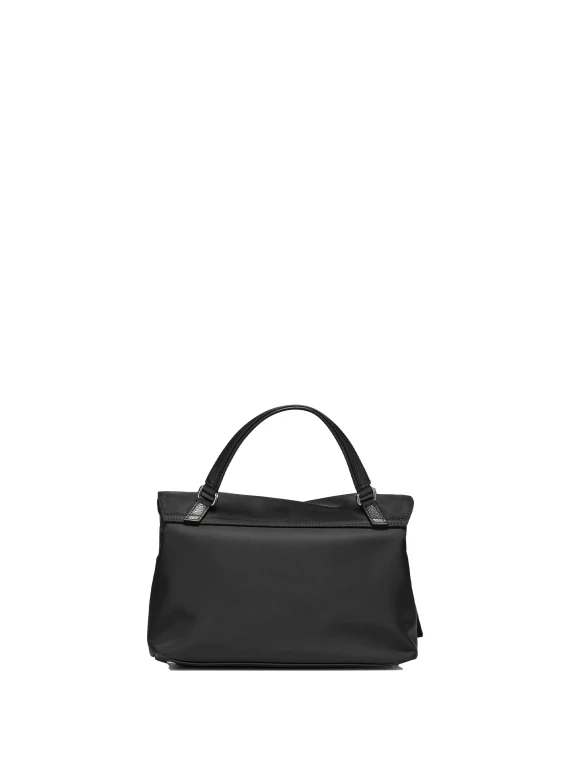 Tokyo Baby Black Leather Tucked Postman Bag
