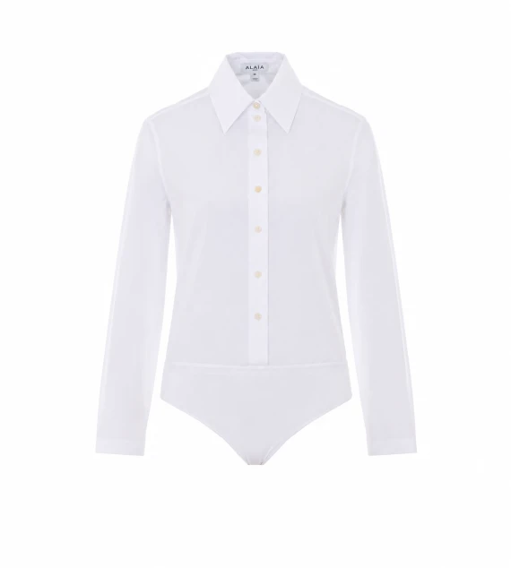White Basque Body with Buttons Closure Alaia