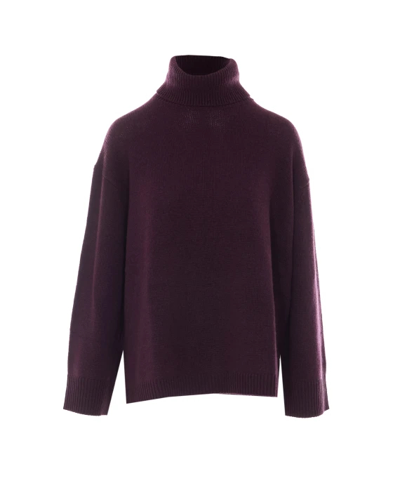 Maglia a collo alto viola scuro Allude