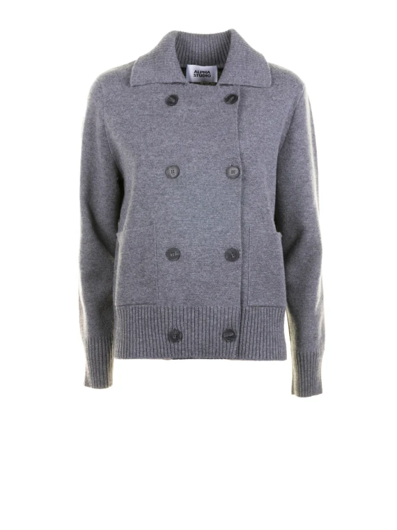 Giacca a manica lunga doppiopetto grigio