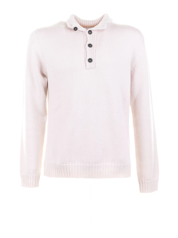Maglia lupetto bianca con bottoni