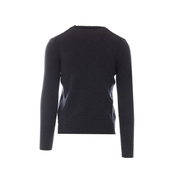 Dark grey wool crew-neck sweater Alpha studio