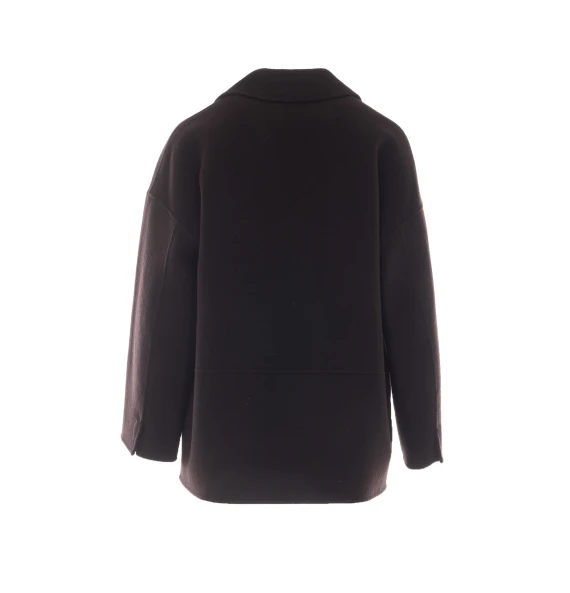 Caban oversize in lana marrone Alpha studio