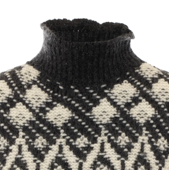 Gilet in maglia jacquard grigio scuro e bianco Alpha studio