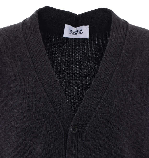 Dark grey wool cardigan Alpha studio