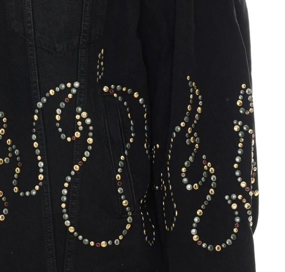Studs Flames Trucker Jacket