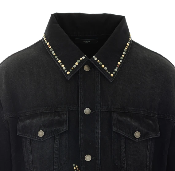 Studs Flames Trucker Jacket