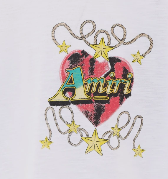 T-shirt bianca con stampa a cuore Amiri