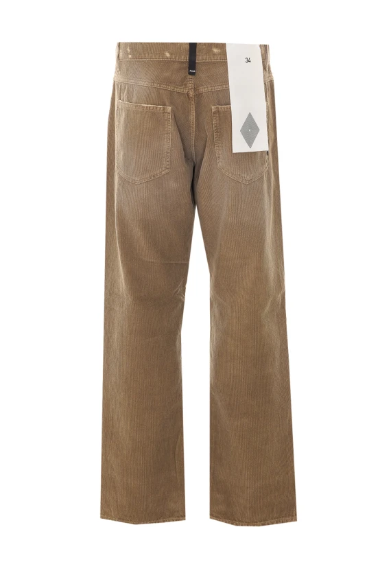 Jeans beige chiaro in cotone a coste AMISH