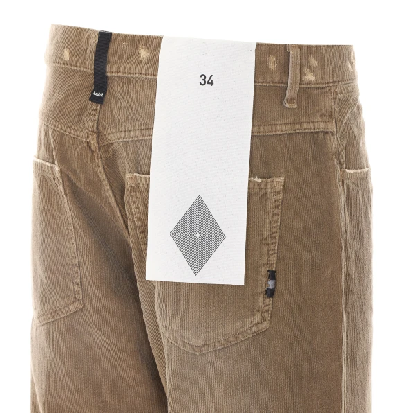 Jeans beige chiaro in cotone a coste AMISH