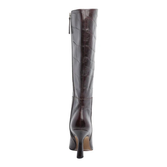 Brown croco-effect high boots ANGEL ALARCON