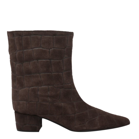 Suede Booties Croco Print ANGEL ALARCON