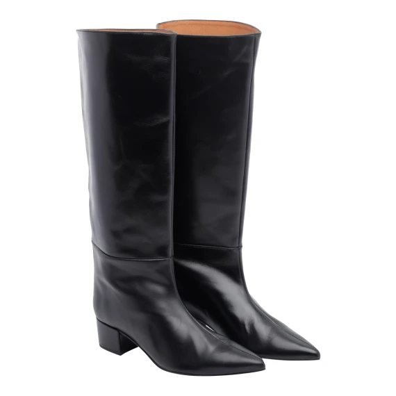 Black calf leather ankle boots ANGEL ALARCON