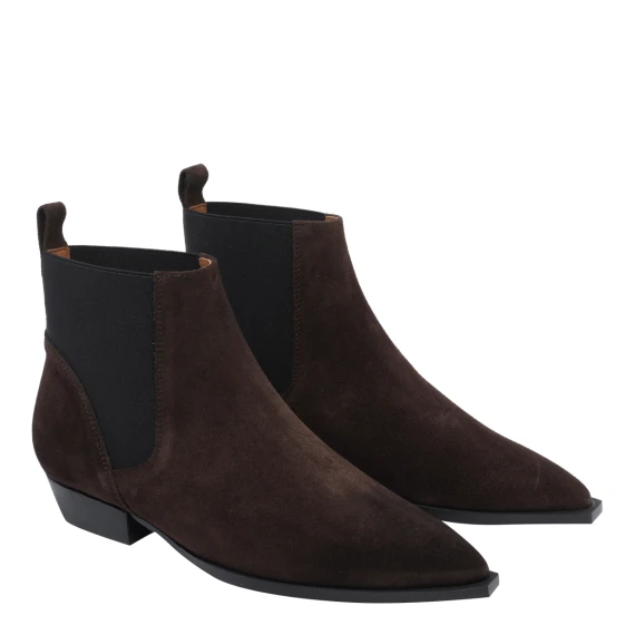 Dark brown suede ankle boots ANGEL ALARCON