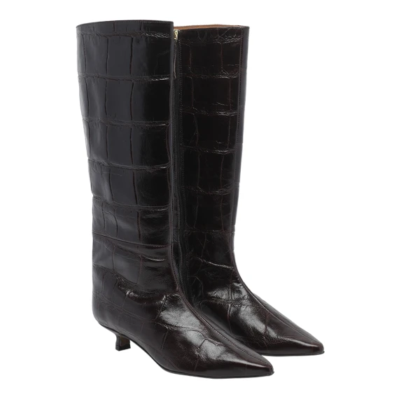 Black reptile-effect high boots ANGEL ALARCON