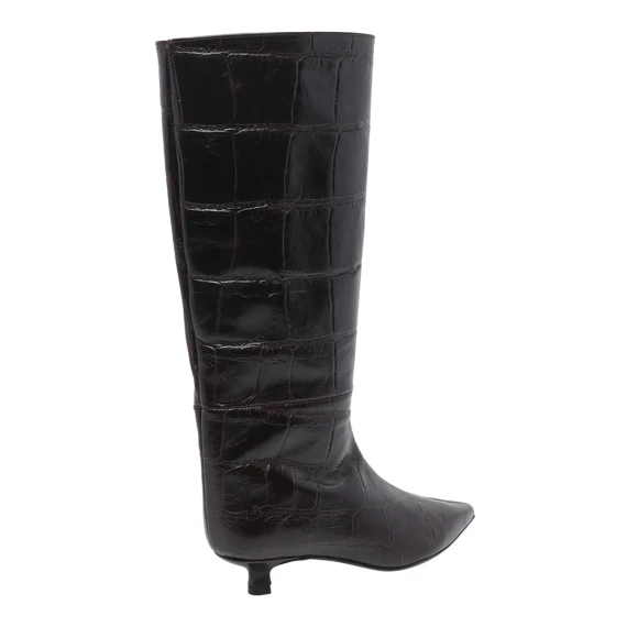 Black reptile-effect high boots ANGEL ALARCON