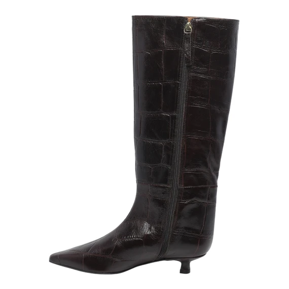 Black reptile-effect high boots ANGEL ALARCON
