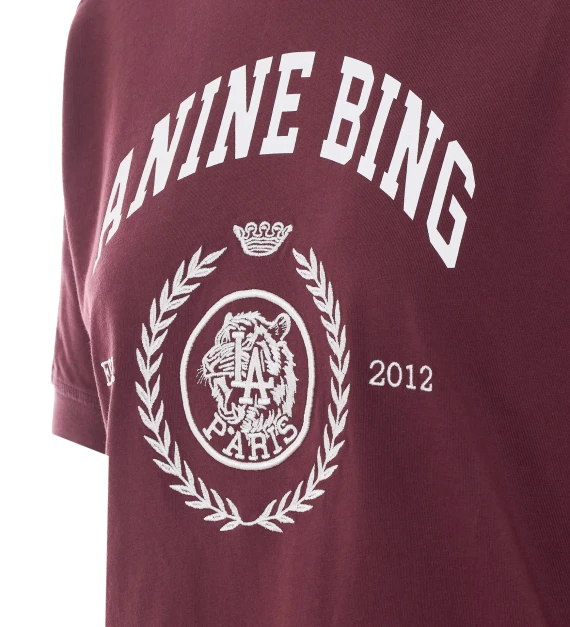 Burgundy graphic T-shirt ANINE BING