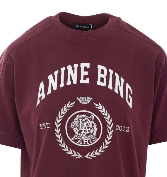 Burgundy graphic T-shirt ANINE BING