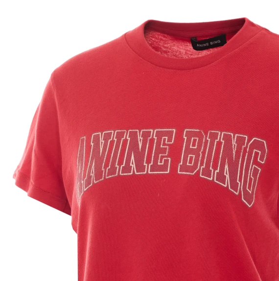 T-shirt rossa con logo ANINE BING