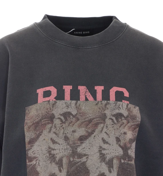 Black tiger-print sweatshirt ANINE BING