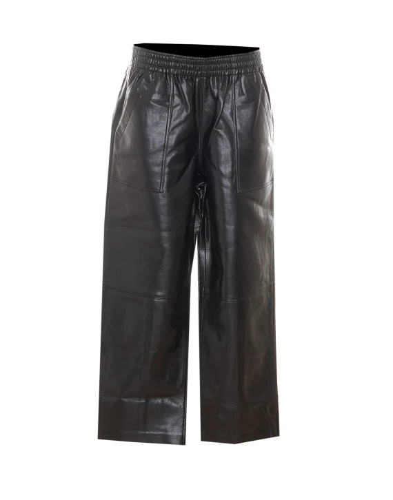 Pantaloni Billy neri effetto pelle ANINE BING