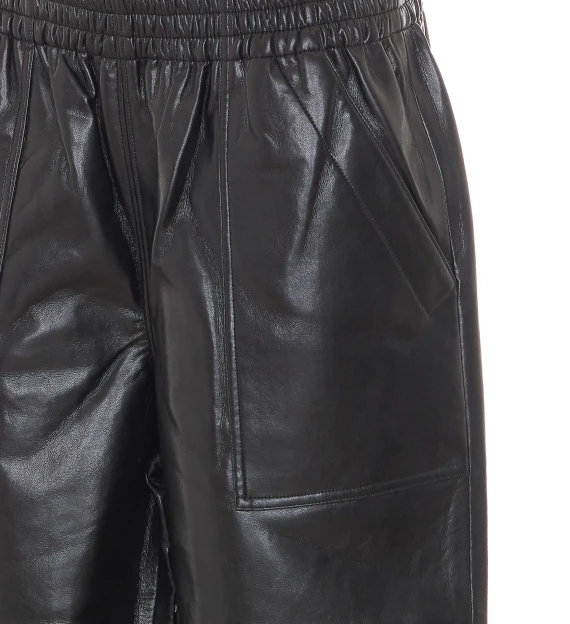 Pantaloni Billy neri effetto pelle ANINE BING