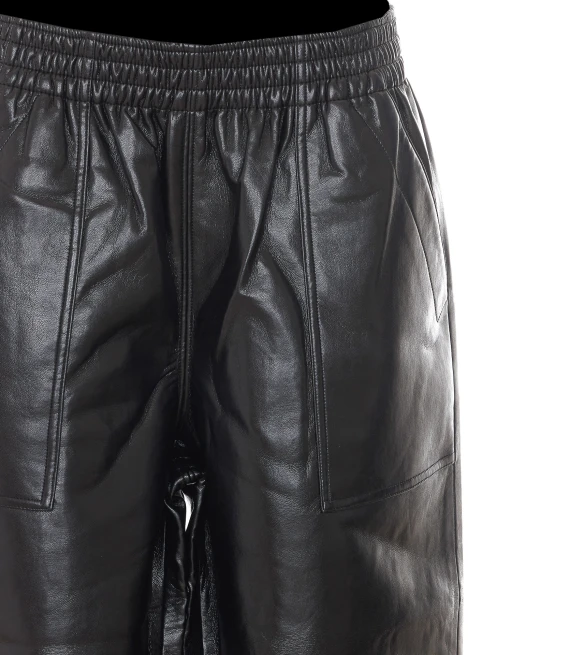 Pantaloni Billy neri effetto pelle ANINE BING