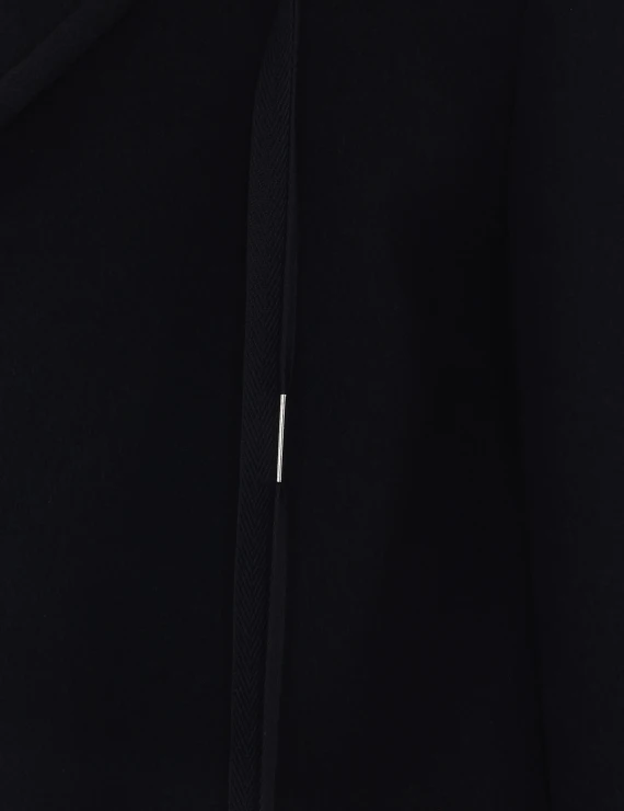 Black Aldina Long Coat with Frontal Buttons Closure Ann Demeulemeester