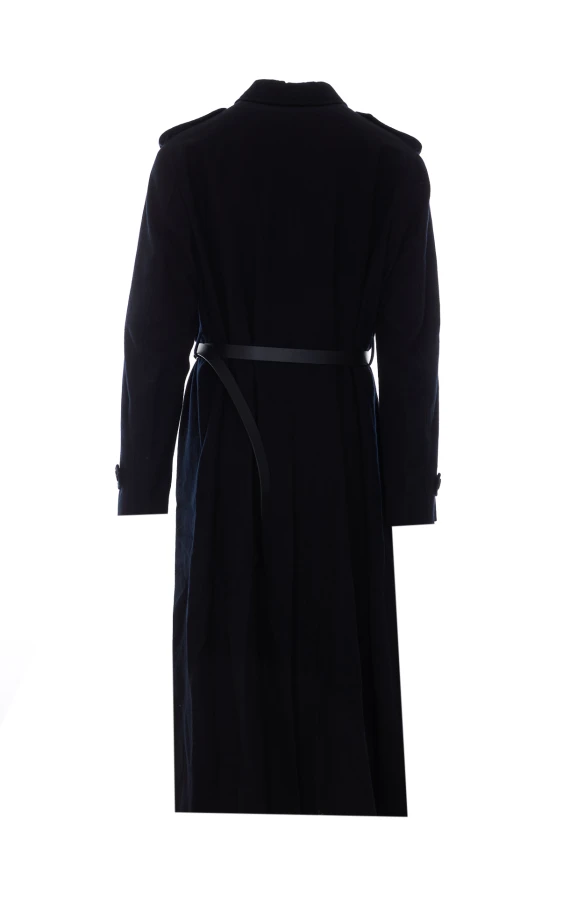 Black Wilmer Car Coat with Frontal Buttons Closure Ann Demeulemeester