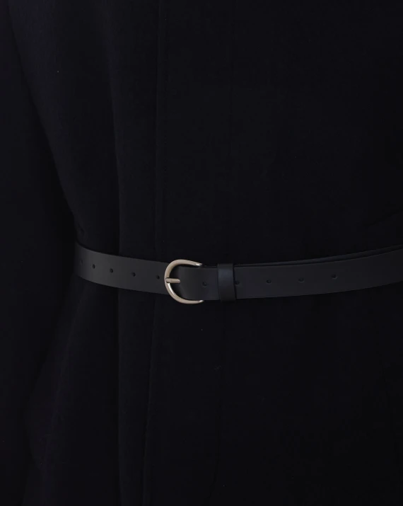 Black Wilmer Car Coat with Frontal Buttons Closure Ann Demeulemeester