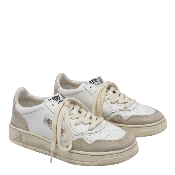 Sneakers basse Super Vintage Medalist bianche e beige autry