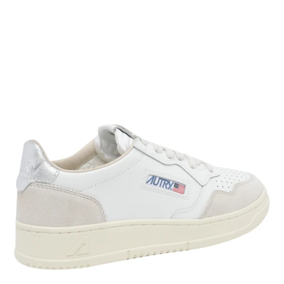 White and Pink Medalist Sneakers