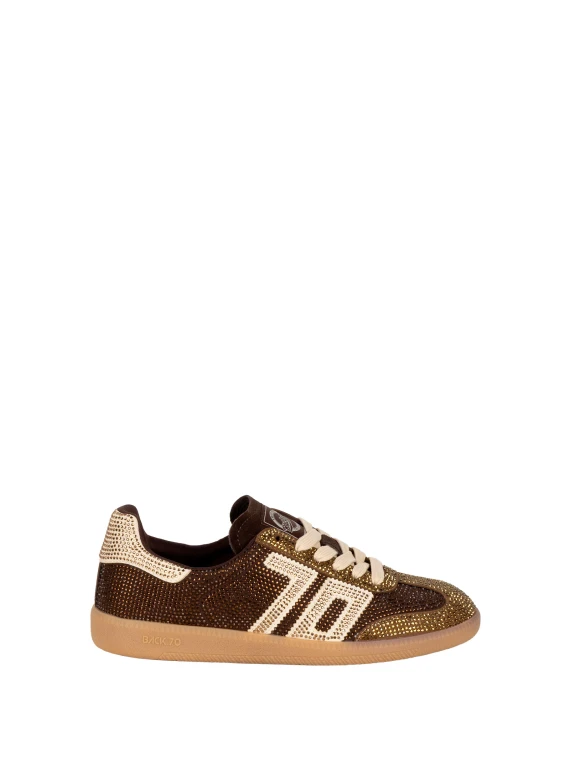 Sneakers Strass Coffee/Gold