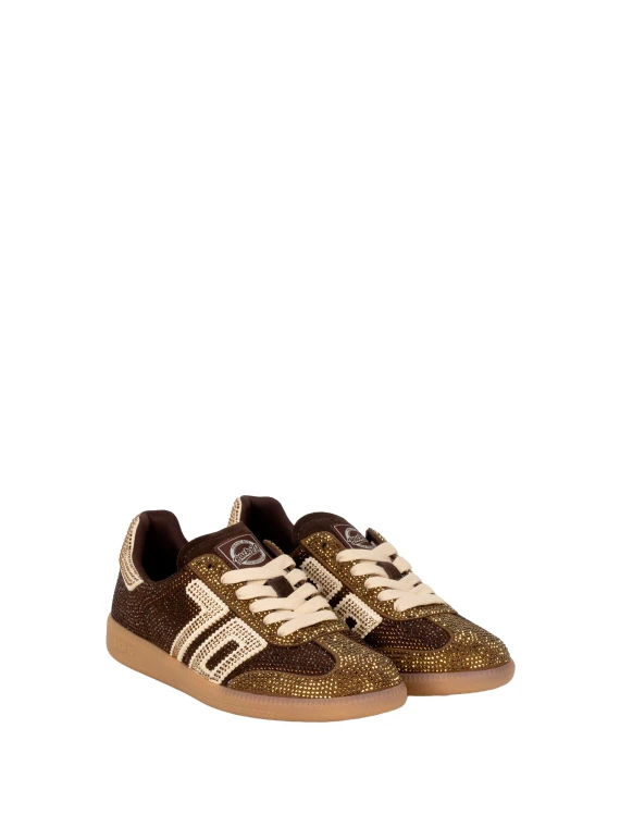 Sneakers Strass Coffee/Gold back 70