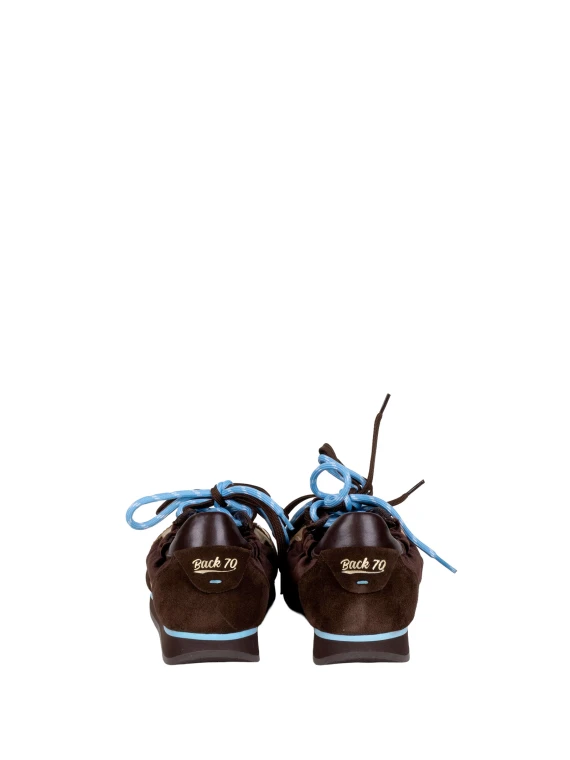 Sneakers marroni con dettagli oro back 70