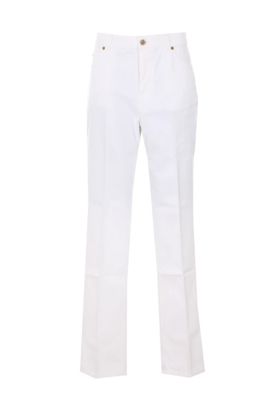 hw tailored white denim pants