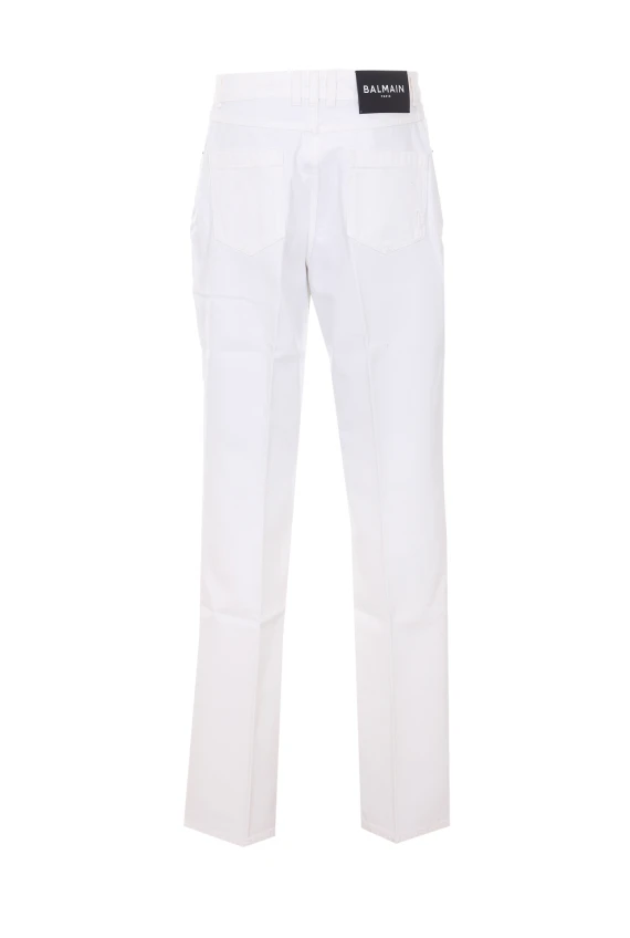 hw tailored white denim pants