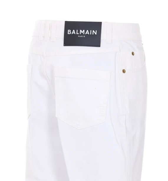 hw tailored white denim pants