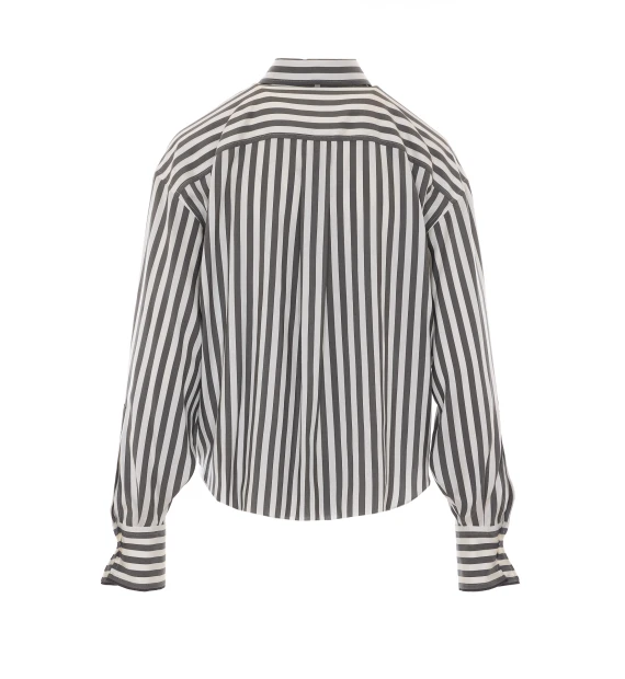 White and Green Striped Shirt BRUNELLO CUCINELLI