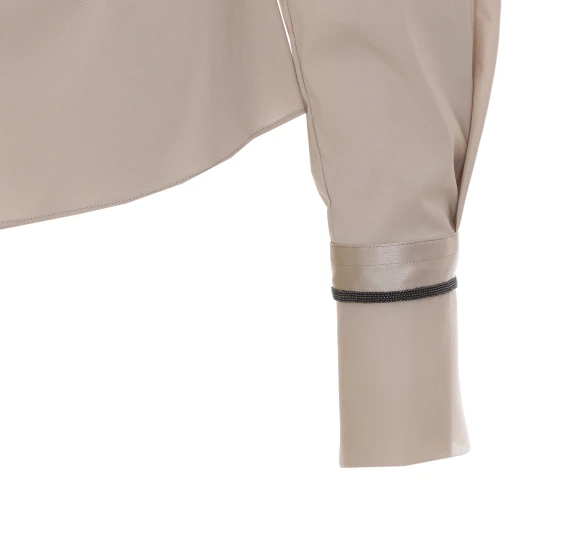 Beige Shirt with Frontal Buttons Closure BRUNELLO CUCINELLI
