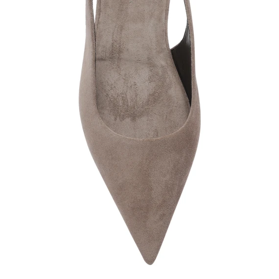 Grey suede slingback shoes BRUNELLO CUCINELLI