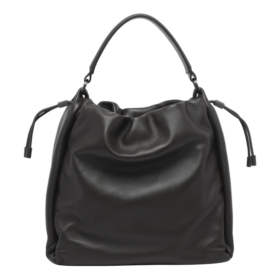 Dark brown calfskin crossbody bag BRUNELLO CUCINELLI