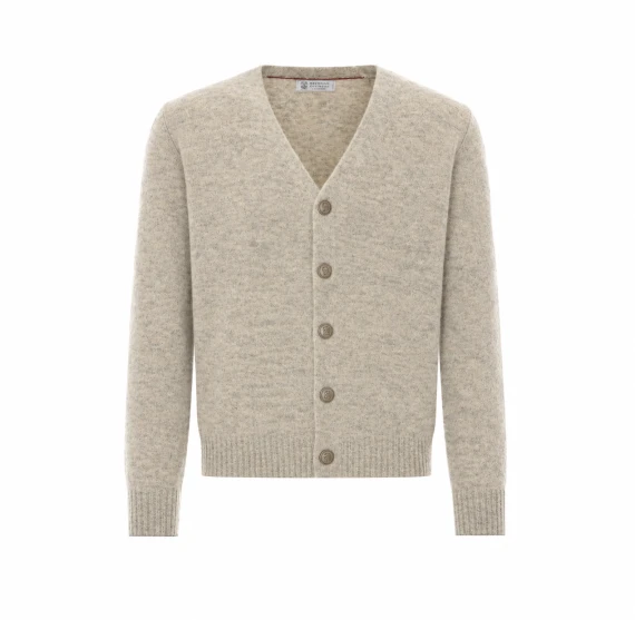 Cardigan in maglia beige