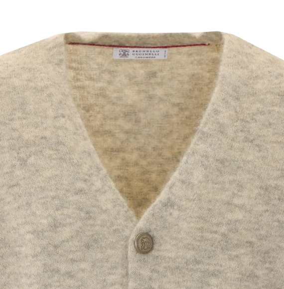 Beige knit cardigan BRUNELLO CUCINELLI
