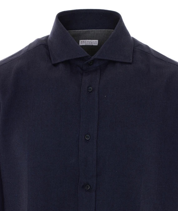 Blue shirt with chest pocket BRUNELLO CUCINELLI