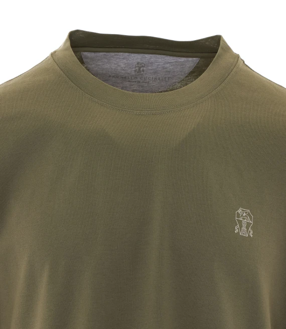 T-shirt verde oliva BRUNELLO CUCINELLI